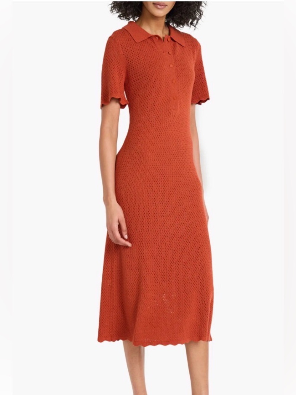LUXELY
Open Stitch Midi Sweater Dress